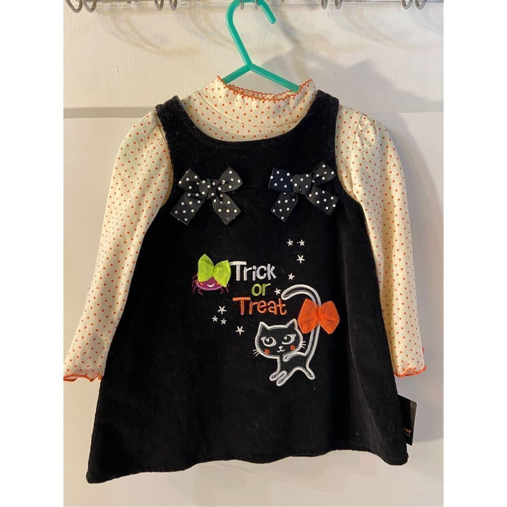 Holiday edition dress Halloween size 18m black orange cat new Trick or Treat